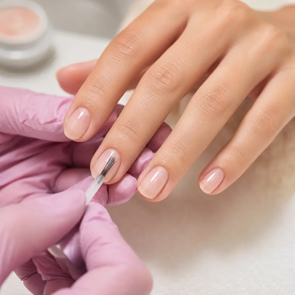 Nagelverstärkung am eigenen Nagel arbeiten